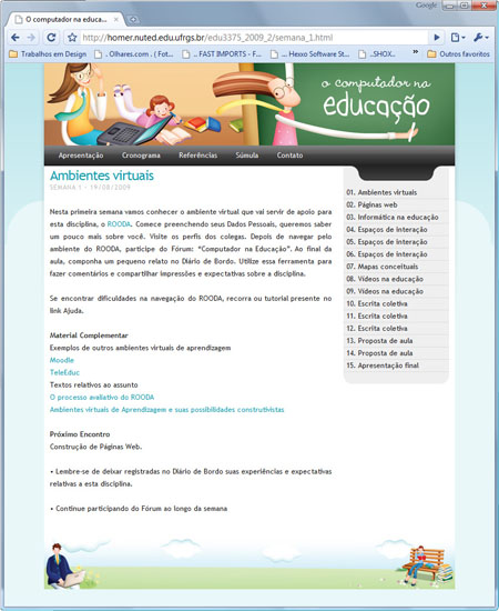 Interface computadores na educação